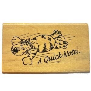 A Quick Note Cat Tiger Wood Mounted Rubber Stamp Anita’s